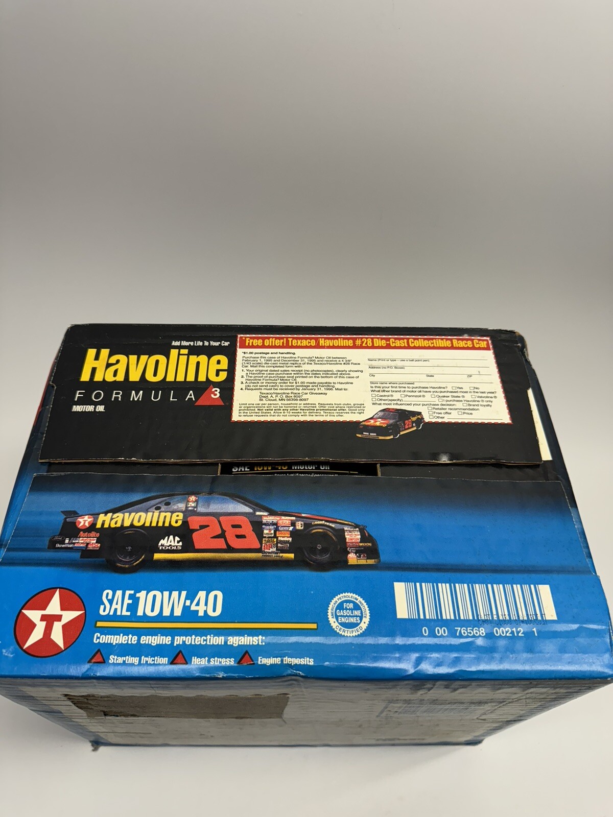 VINTAGE FACTORY SEALED BOX 12 Chevron Havoline SAE 10W-40 Motor Oil, 1 Quart USA