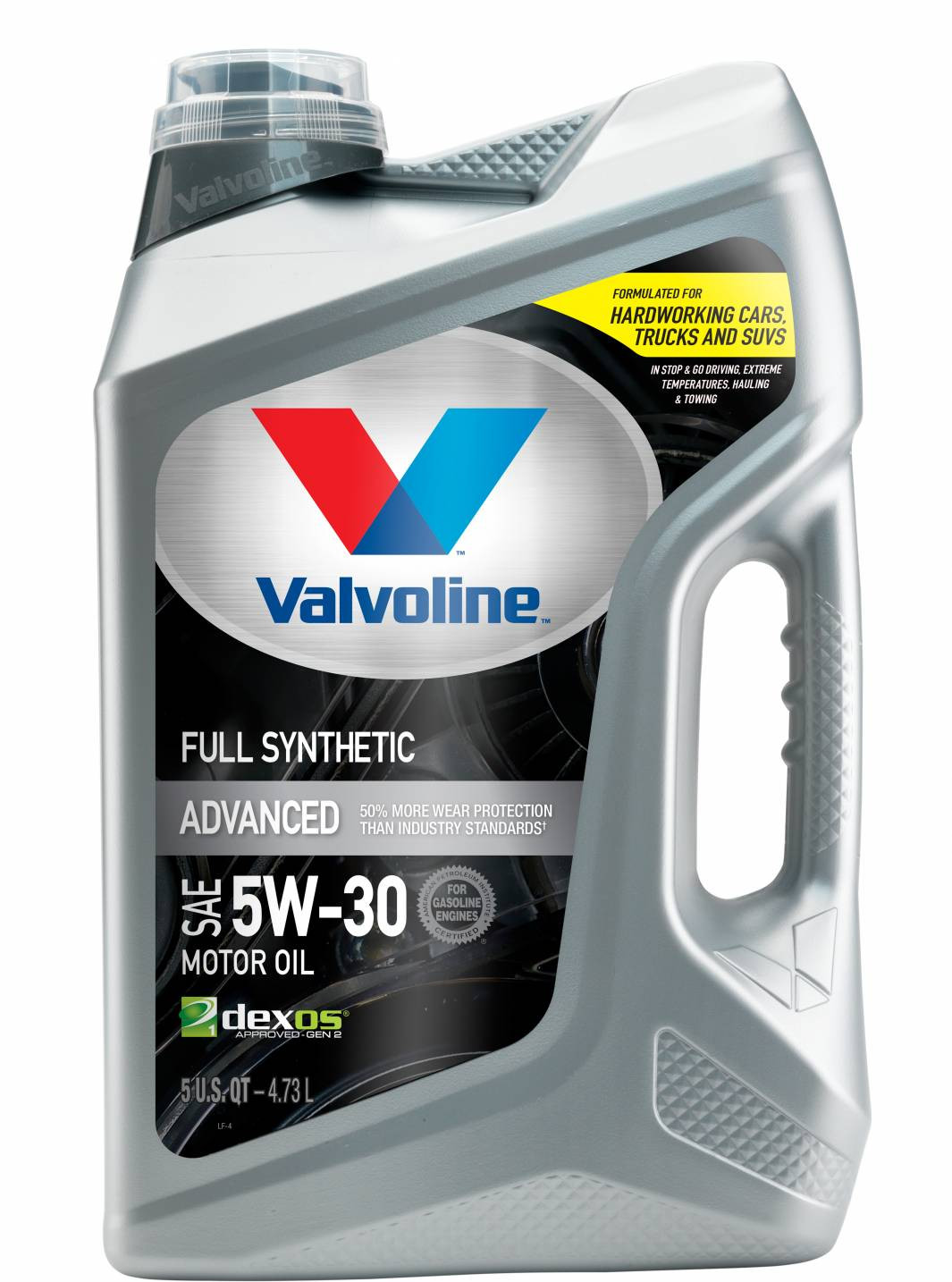 3 PACK — VALVOLINE 881165 Advanced Full Synthetic SAE 10W-30; Easy Pour 5 Quart