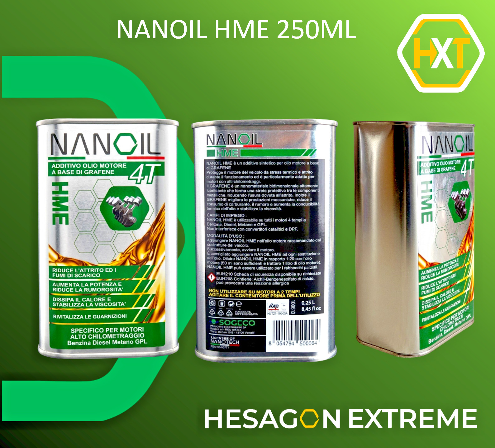 HME NANOIL OIL ADDITIVE WITH GRAPHENE – FOR HIGH MILEAGE ENGINES