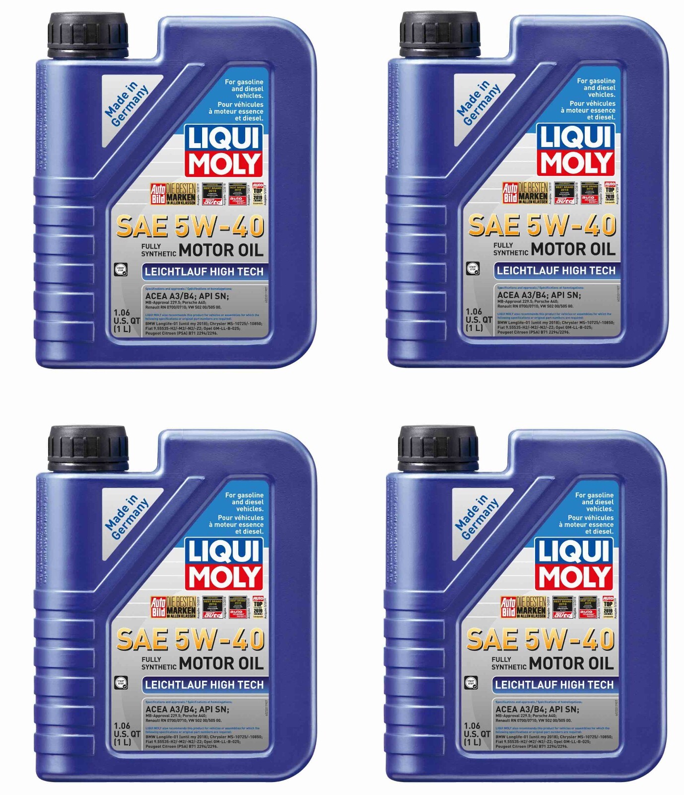 4 Quarts Engine Oil LIQUI MOLY Leichtlauf High Tech 5W-40 Full Synthetic