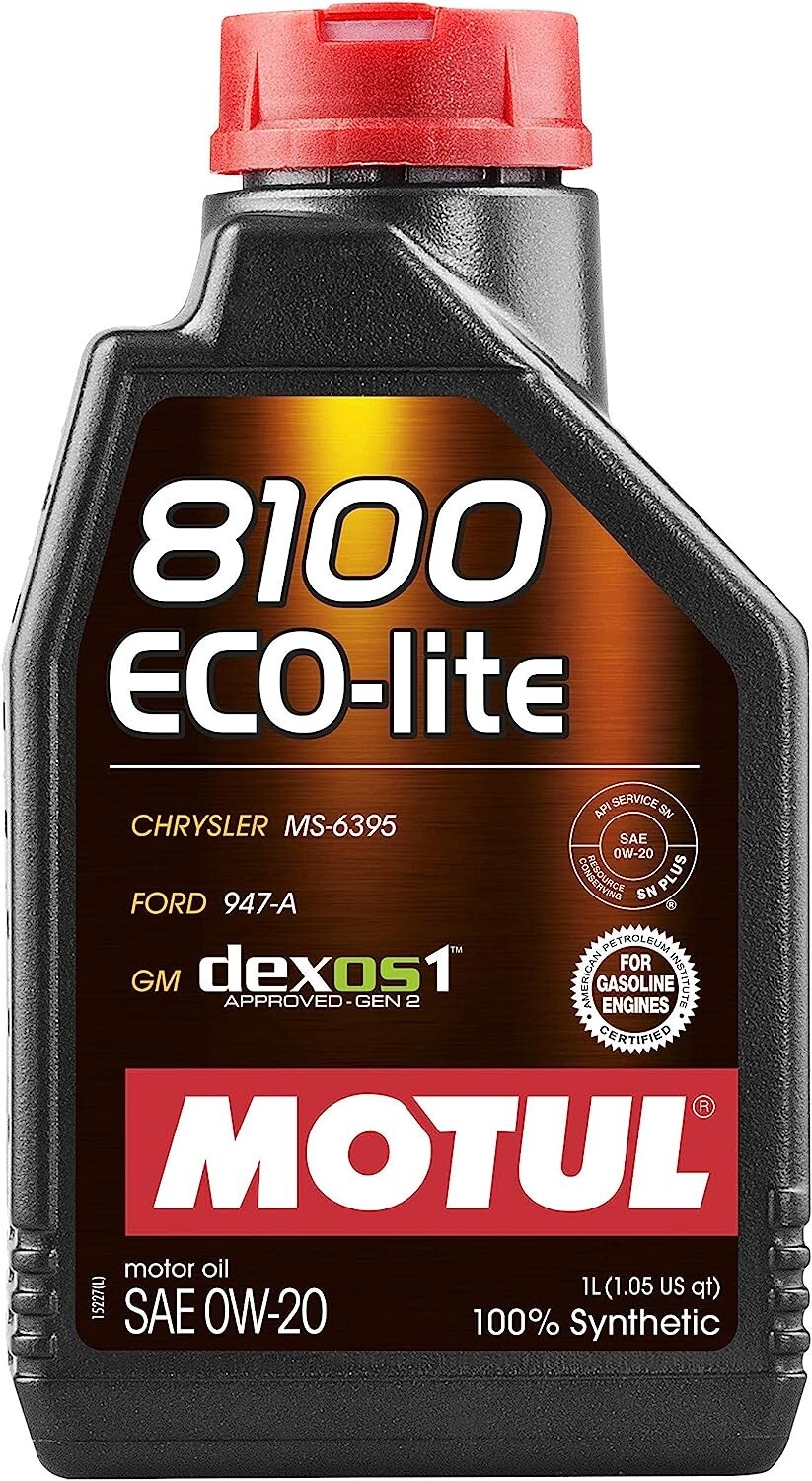 Motul 108534 8100 Eco-lite 0W-20 Synthetic Engine Oil – 1 Liter Bottle