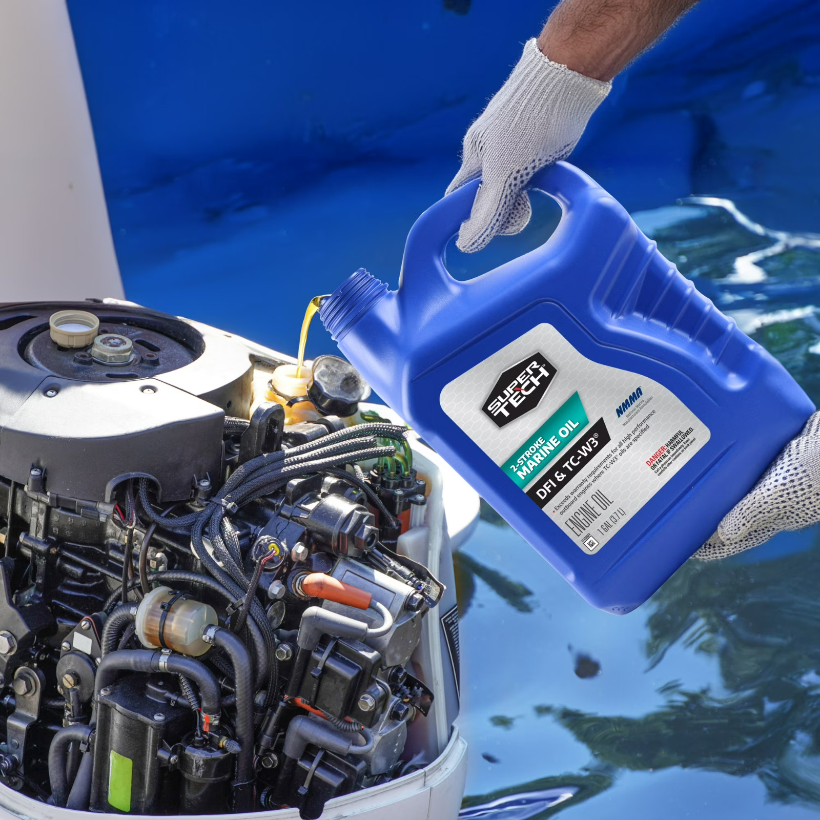 (2 pack) Super Tech TC-W3 High-Performance Marine Outboard 2 Cycle Engine Oil