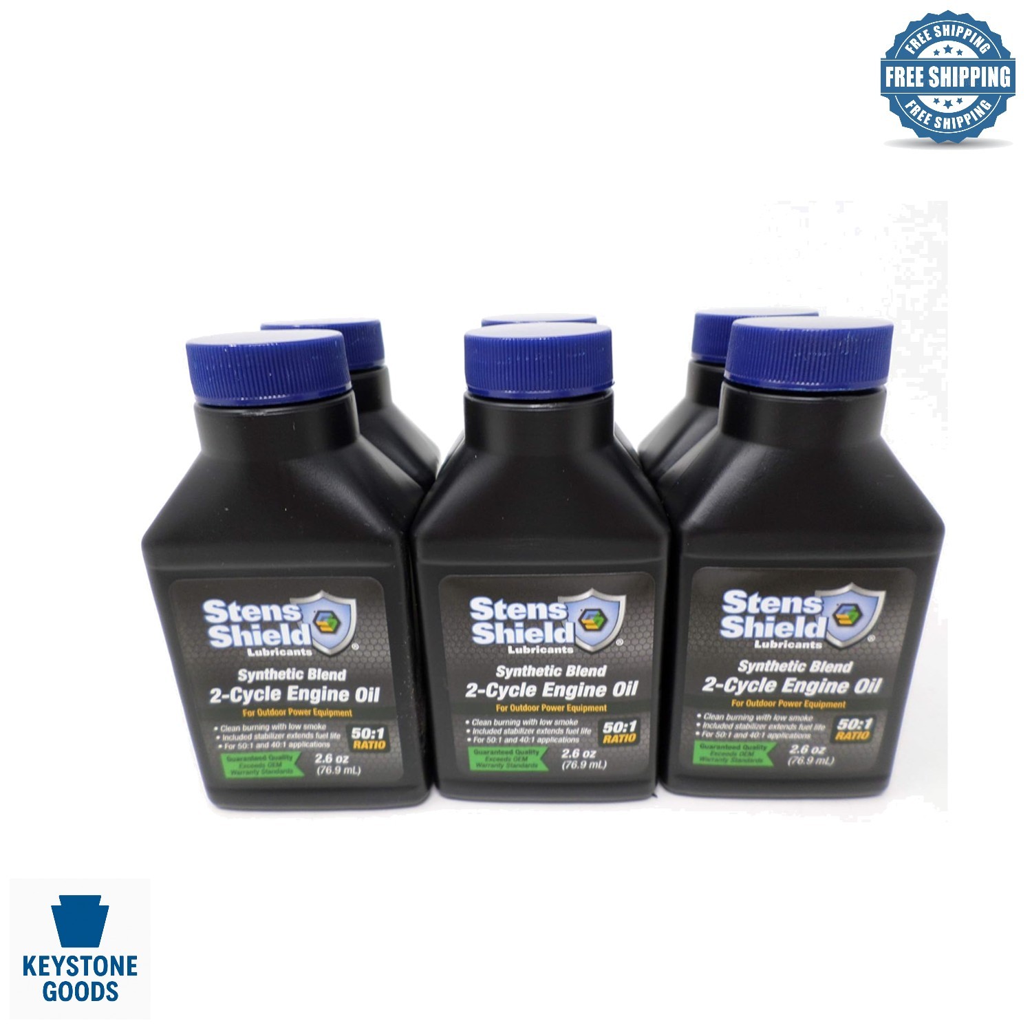 6-Pack 2.6oz Synthetic Blend 2-Cycle Engine Oil for Universal Equipment