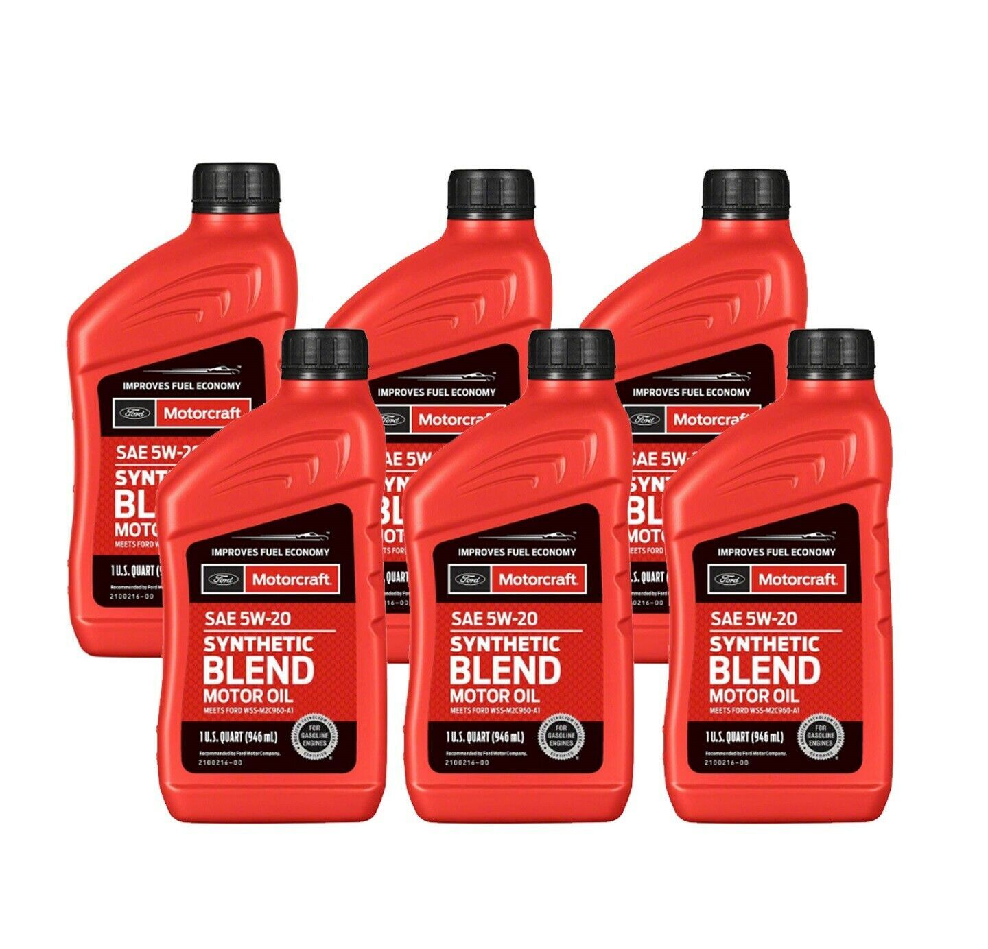 OEM Motorcraft SAE 5W-20 Engine Oil Synthetic Blend 6 QT TAURUS X 2008-2009