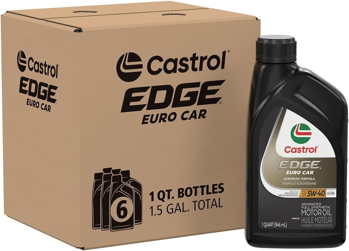 EDGE Euro 5W-40 A3/B4 Advanced Full Syn Motor Oil, 1 Qt, 6 Pack