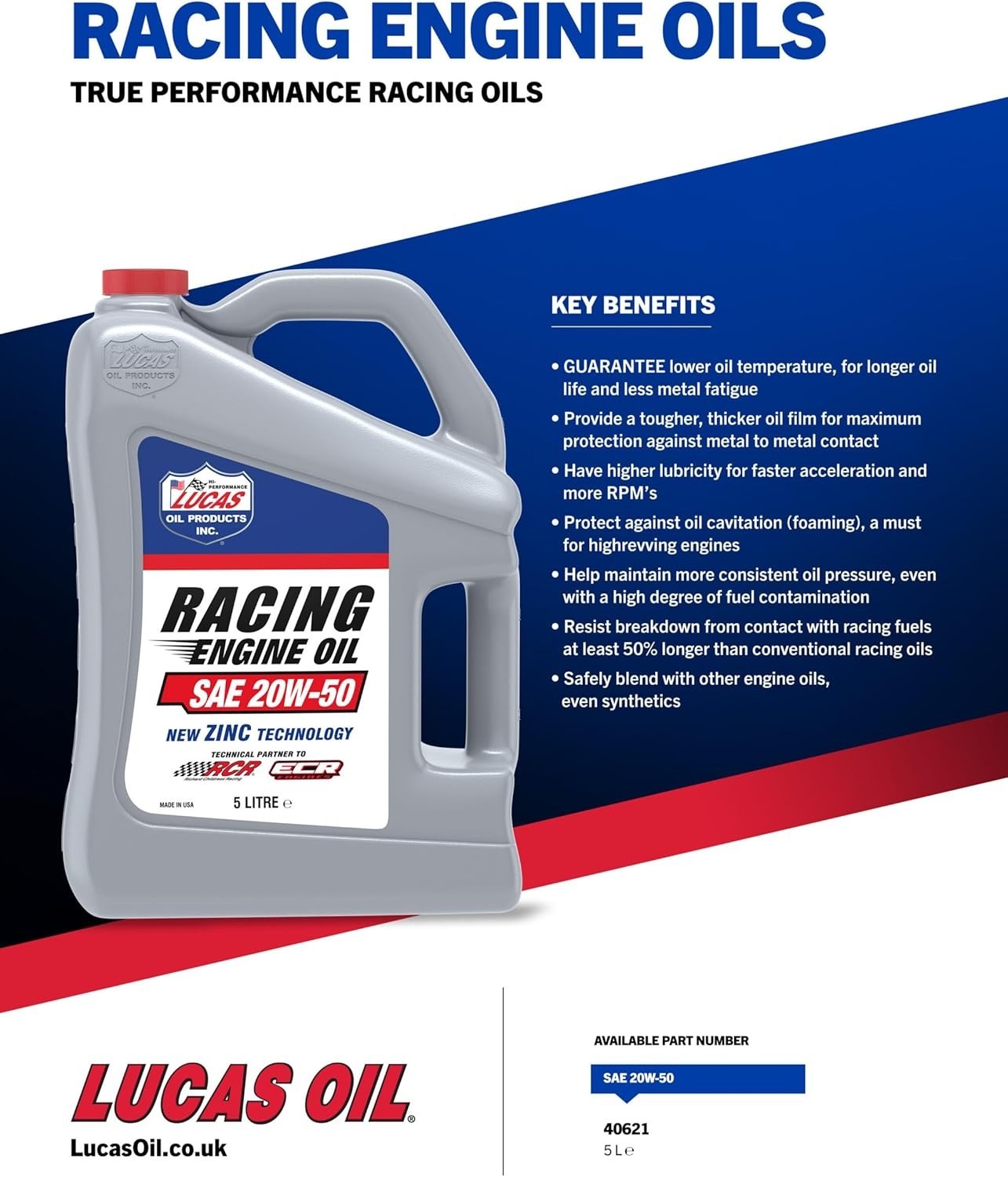 High Zinc Fortified SAE 20W-50 Racing Oil – Boost Horsepower & Performance