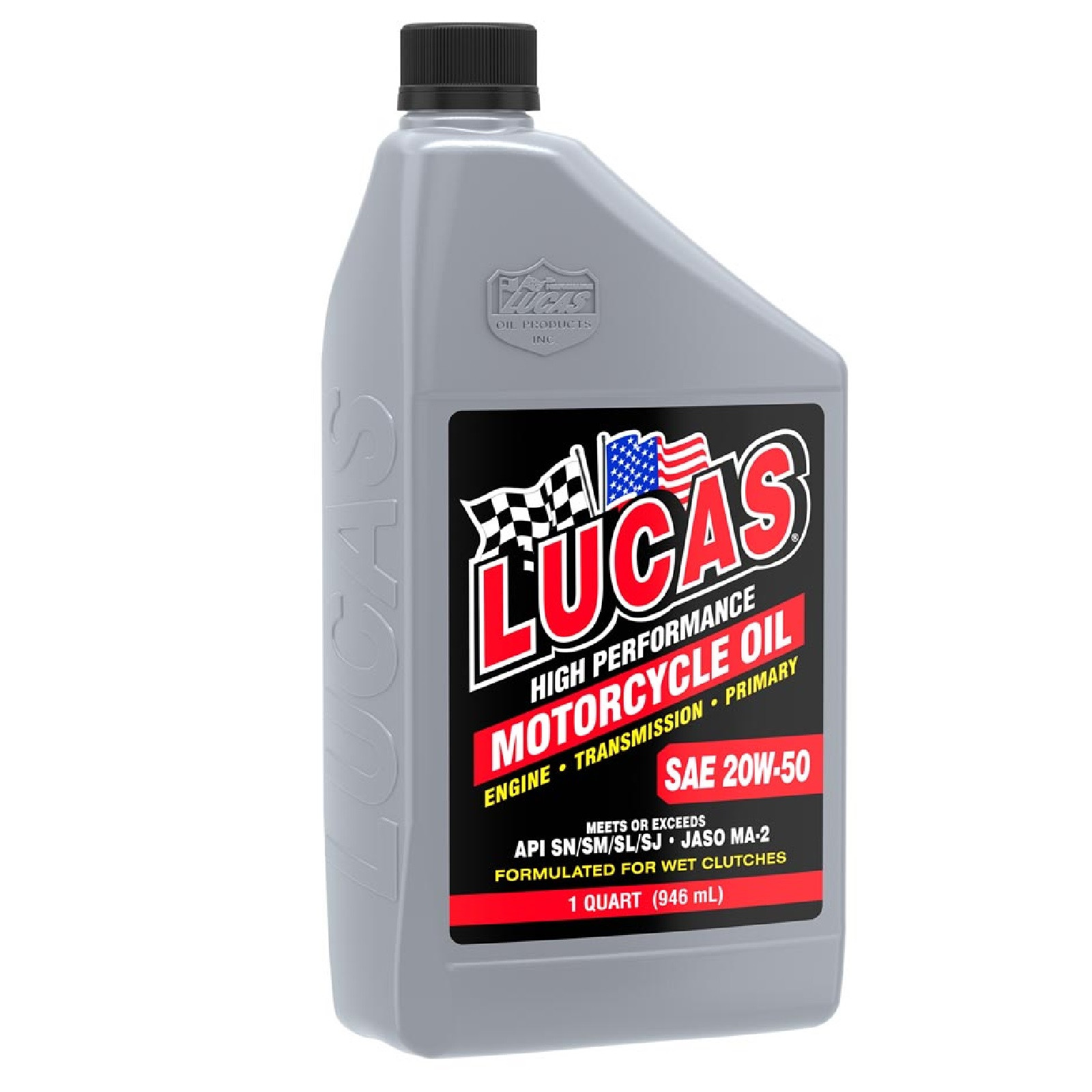 Lucas Oil 10700 Single High Performance SAE 20W-50 Motorcycle Oil 1 Quart Bottle