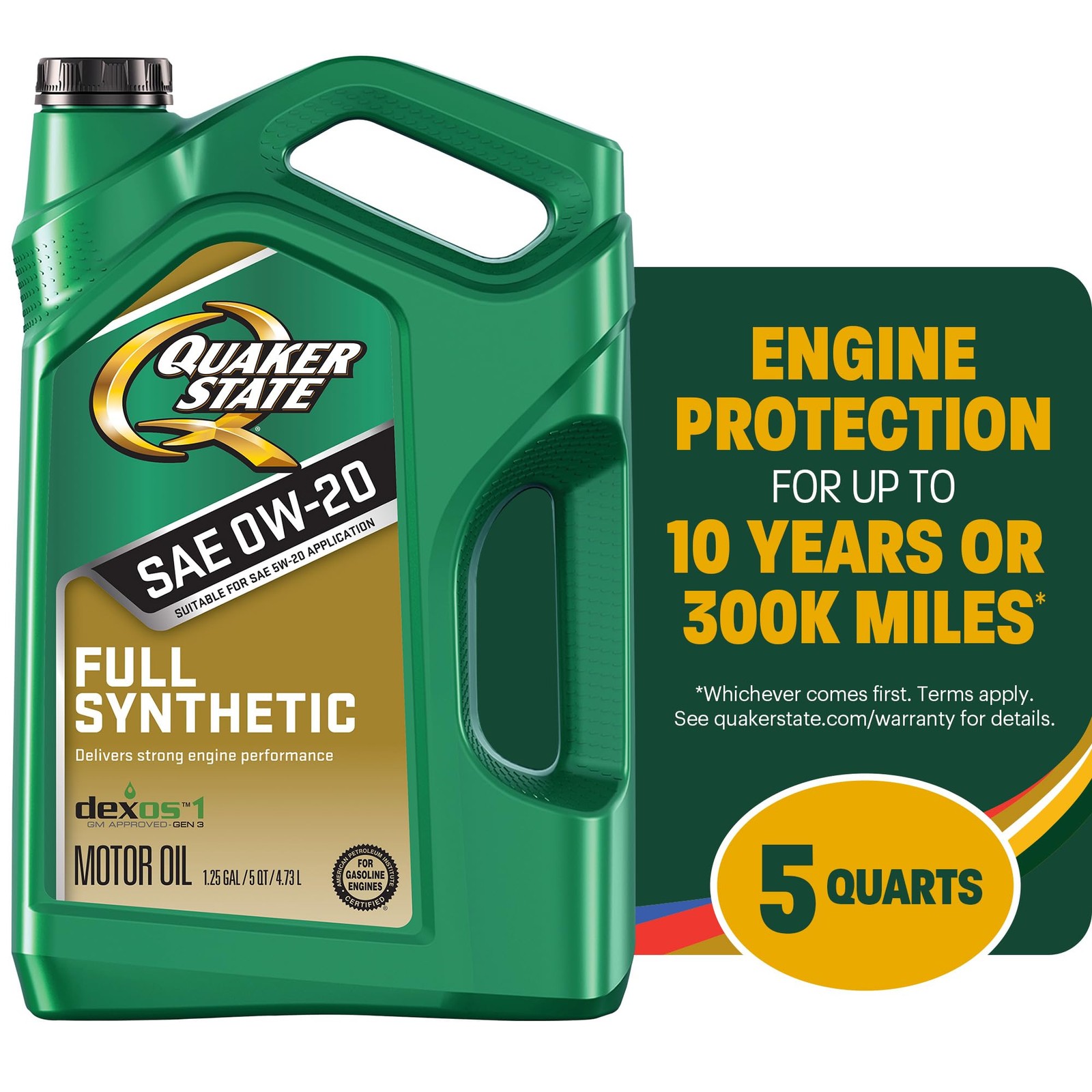 Full Synthetic 0W20 Motor Oil, 5 Quart