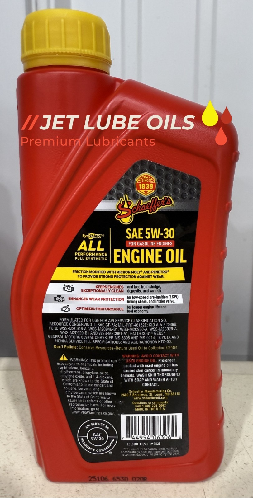 8 Schaeffer’s Oil Full Synthetic 5W-30 9003D 8 Quarts