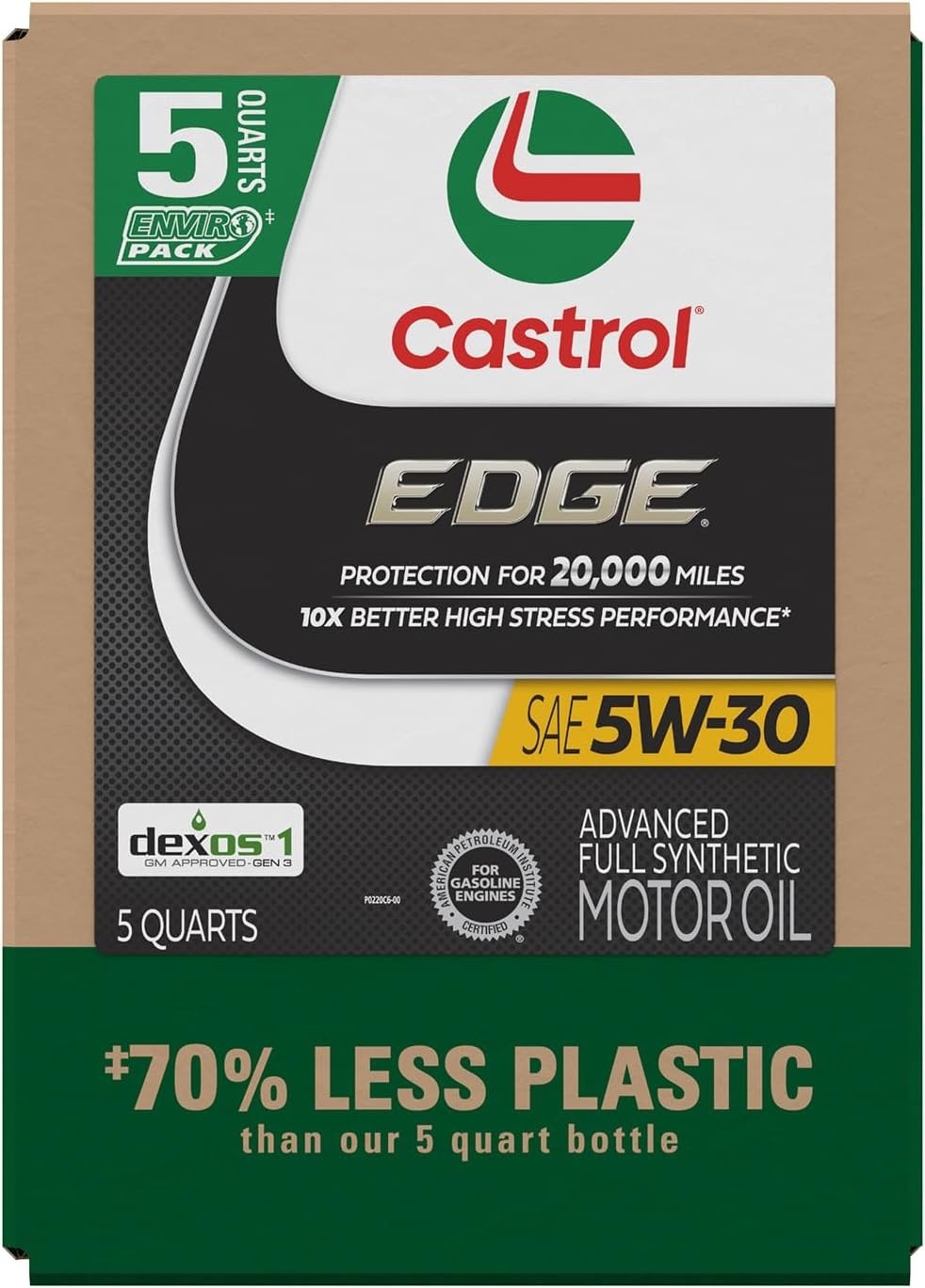 EDGE 5W-30 Full Synthetic Motor Oil – Eco Pack, 5 Quarts for Maximum Performance