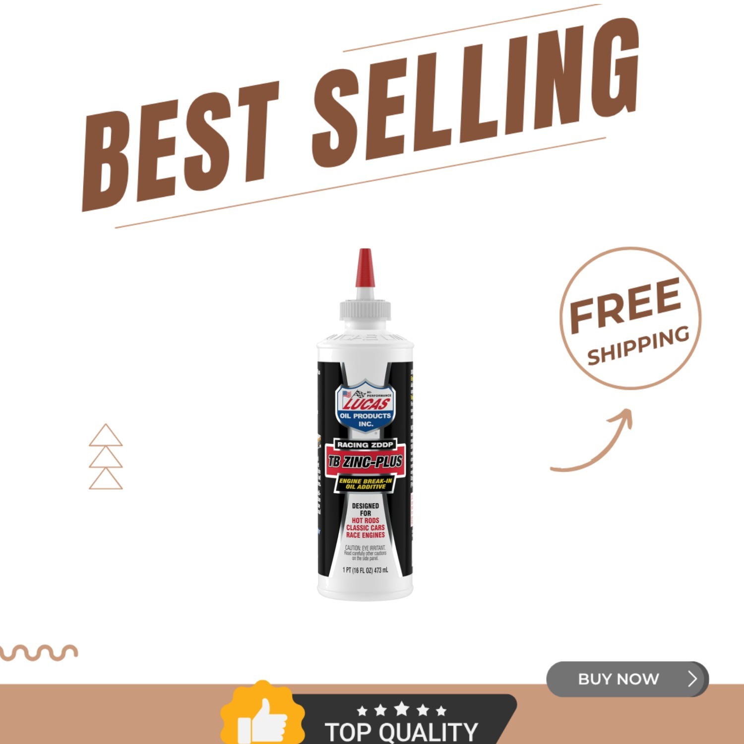 TB Zinc Plus Engine Break-In Oil Additive – 16 Fl Oz for Racing & Protection