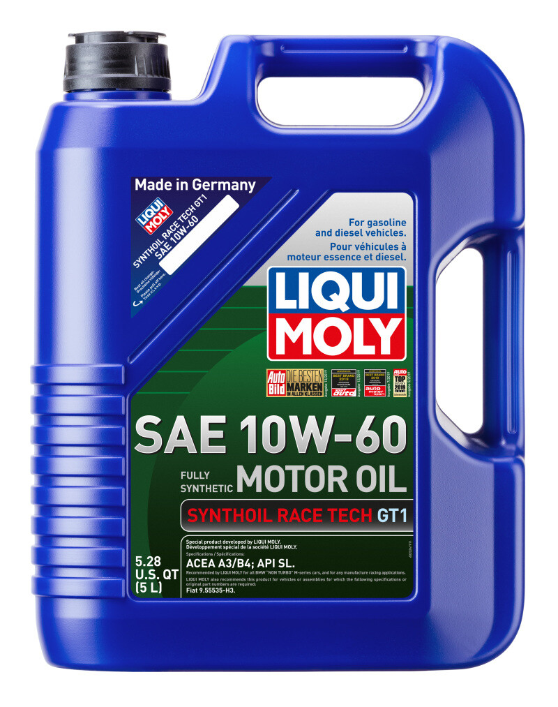 LIQUI MOLY 5L Synthoil Race Tech GT1 Motor Oil 10W60 Full Synthetic Case of 4