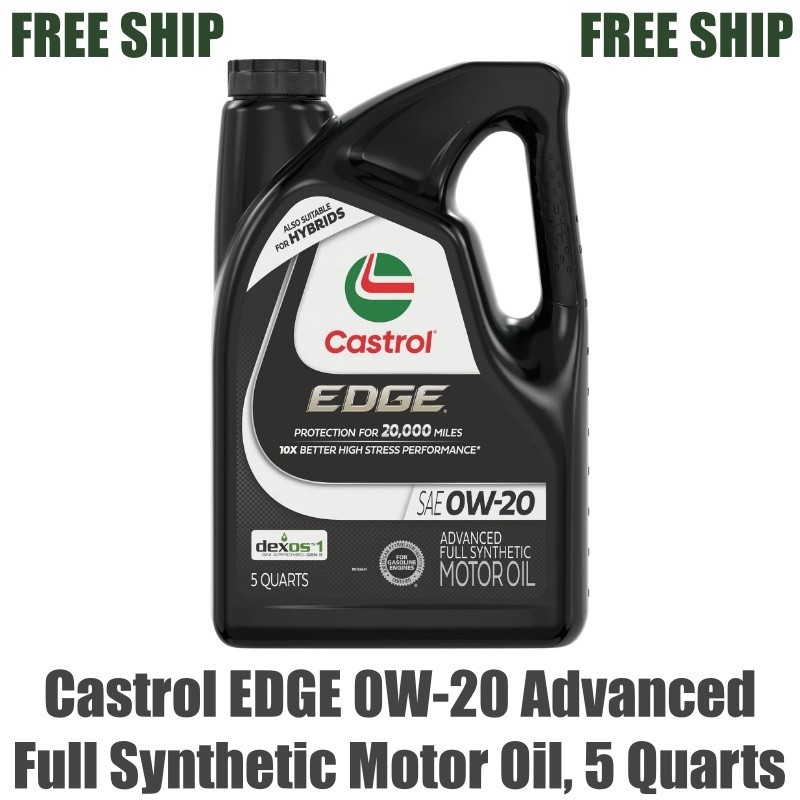 Castrol EDGE 0W-20 Advanced Full Synthetic Motor Oil, 5 Quarts
