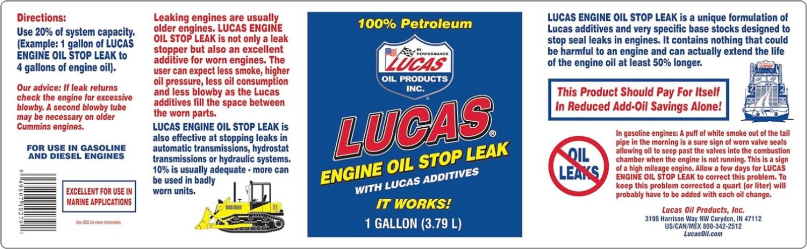 Superior 1 Gallon Engine Oil Stop Leak by Lucas – Ultimate Engine Protection