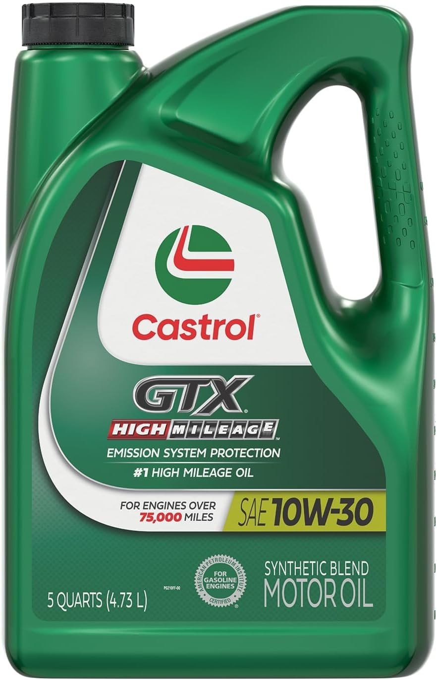 Castrol Gtx Synthetic Motor Oil Blend 5W-20 High Mileage Vehicle Car Engine 5Qt