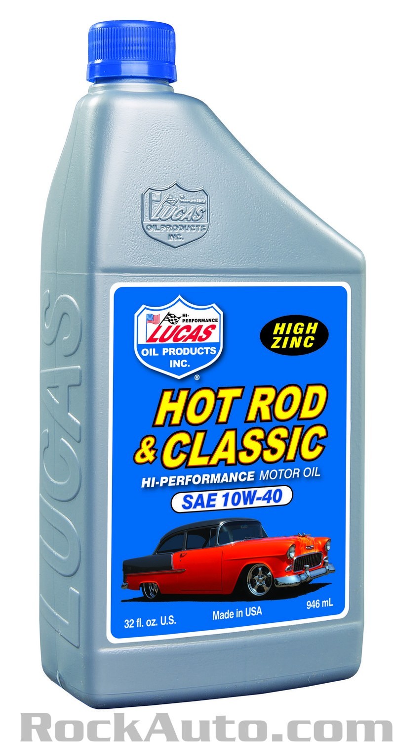 6 PACK-LUCAS OIL 10688 Hot Rod & Classic Car HP Motor Oil SAE 10W-40; 1 Quart