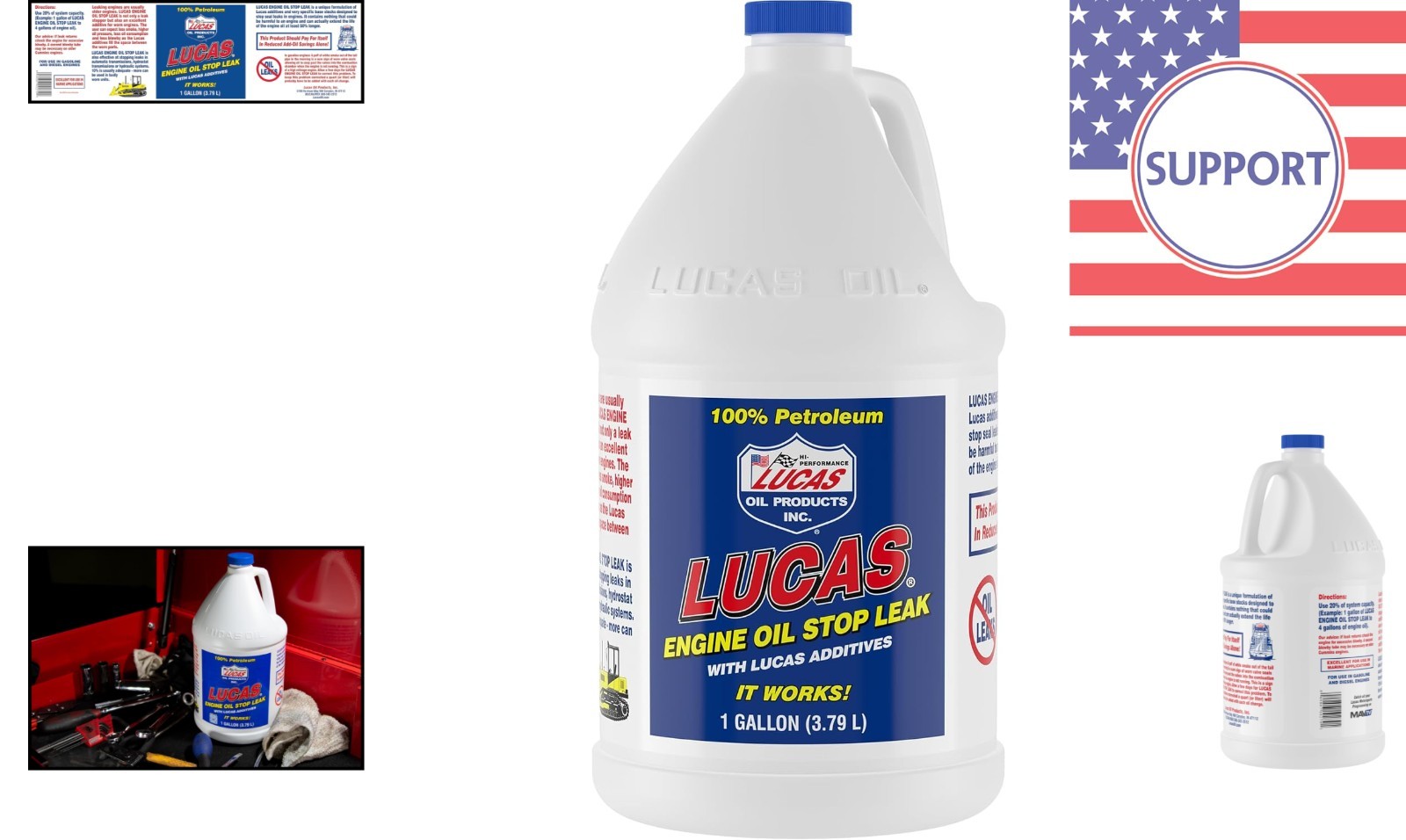 1 Gallon Lucas Engine Oil Stop Leak – Compatible with Cars, Trucks, Motorcycles