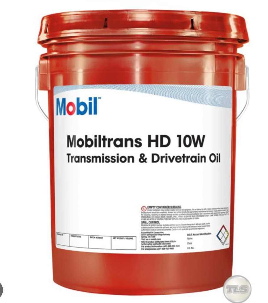 Mobiltrans HD 10W Transmission Oil 5 Gallon Pail Heavy Duty CAT TO-4