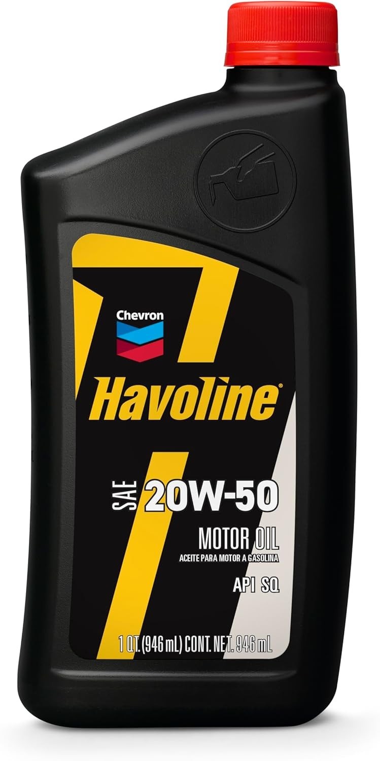 Chevron Havoline 20W-50 Conventional Motor Oil, Case of 12 – 1 Quart Bottles
