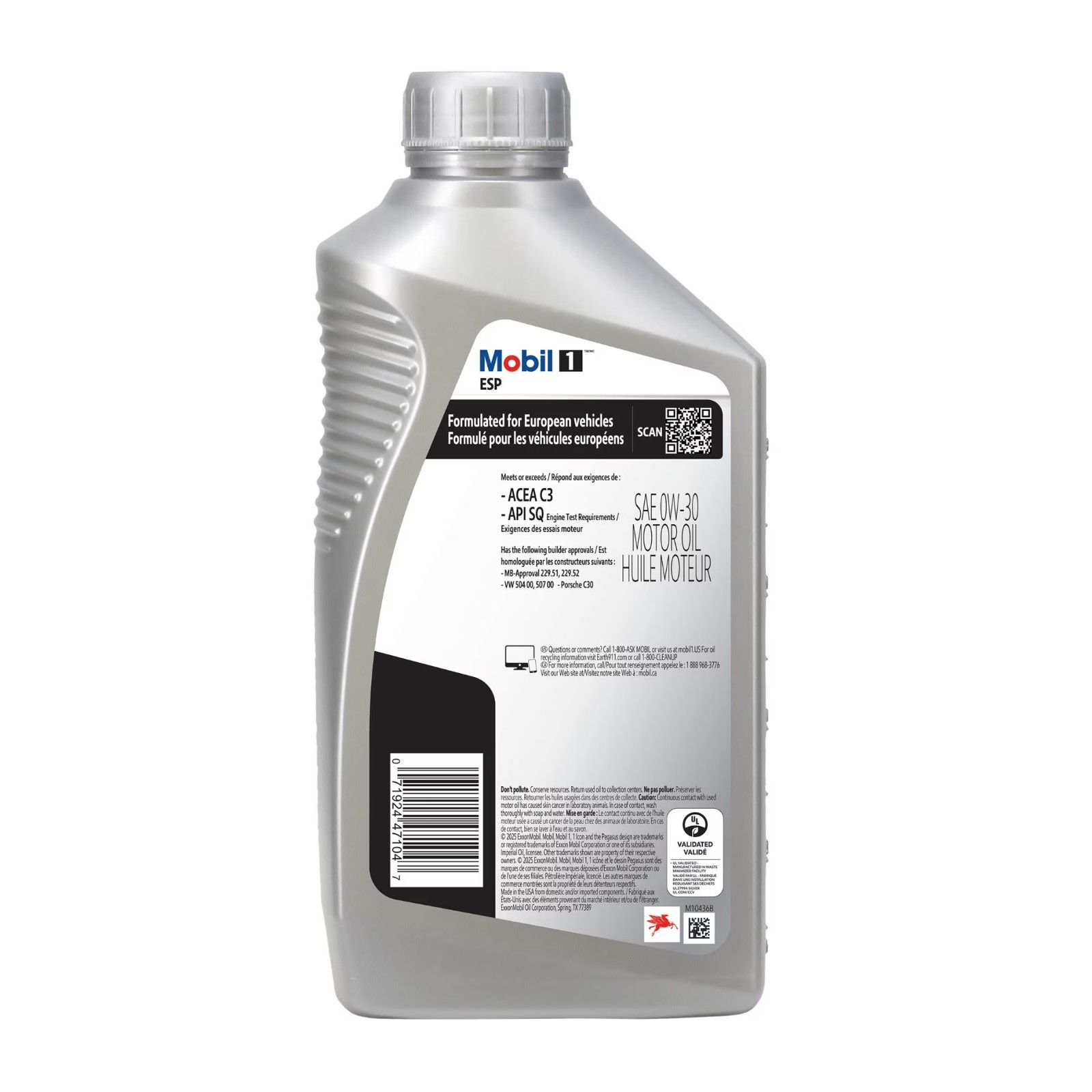 Mobil 1 ESP Full Synthetic Motor Oil 0W-30, 1 Quart