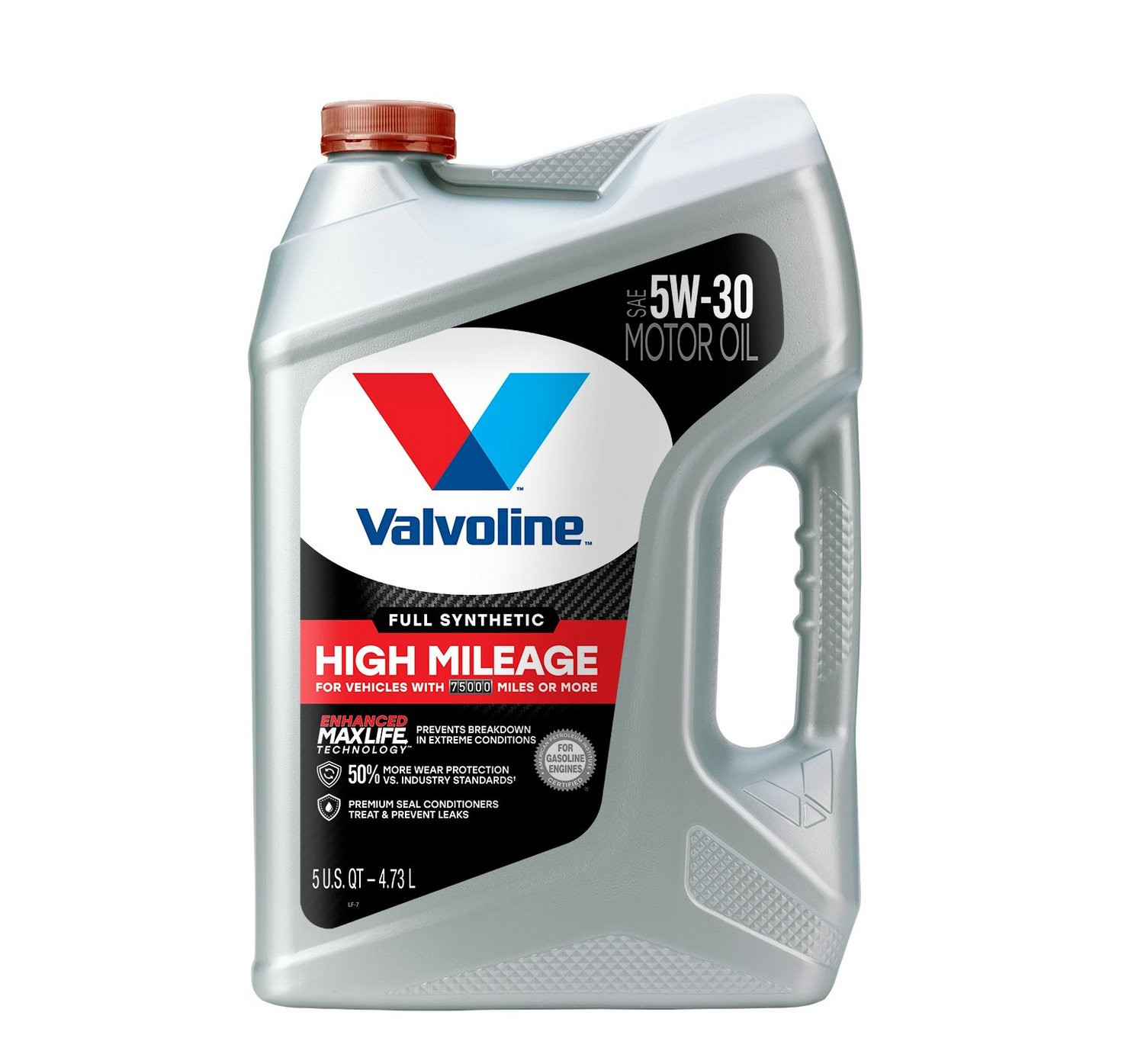VALVOLINE 881169 MaxLife Full Synthetic High Mileage SAE 5W-30; Easy Pour 5Qt
