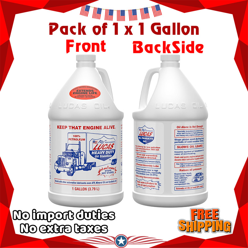 Lucas Oil 10002 Heavy Duty Oil Stabilizer 1 Gallon Engine Treatment Additive