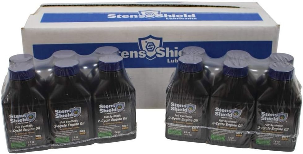 Shield Full Synthetic 2-Stroke Engine Oil, 24 Bottles, Blue, for Lawn Mowers …