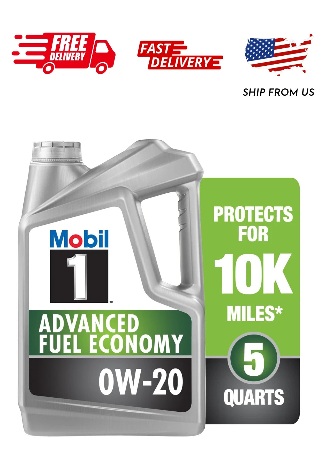 Mobil 1 Advanced Fuel Economy Full Synthetic Motor Oil SAE OW20 Ensuring Unpa