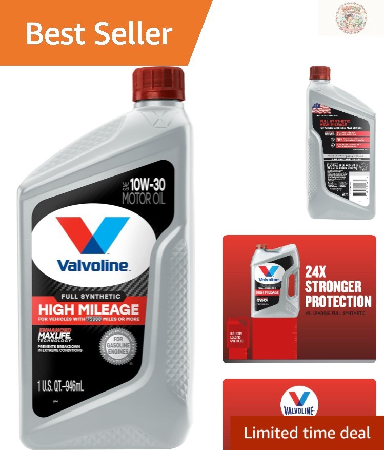 Prevent Breakdown & Extend Engine Life with 10W-30 Synthetic Motor Oil 1 QT