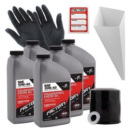 Factory Racing Parts 10W40 5 qt Oil Change Kit For Kawasaki KAF700 Mule Pro-MX