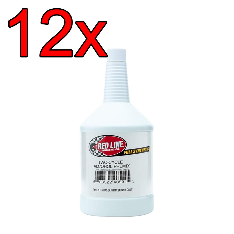 [Case of 12] Red Line 2 Stroke Engine Motor Alcohol Oil 1 Quart