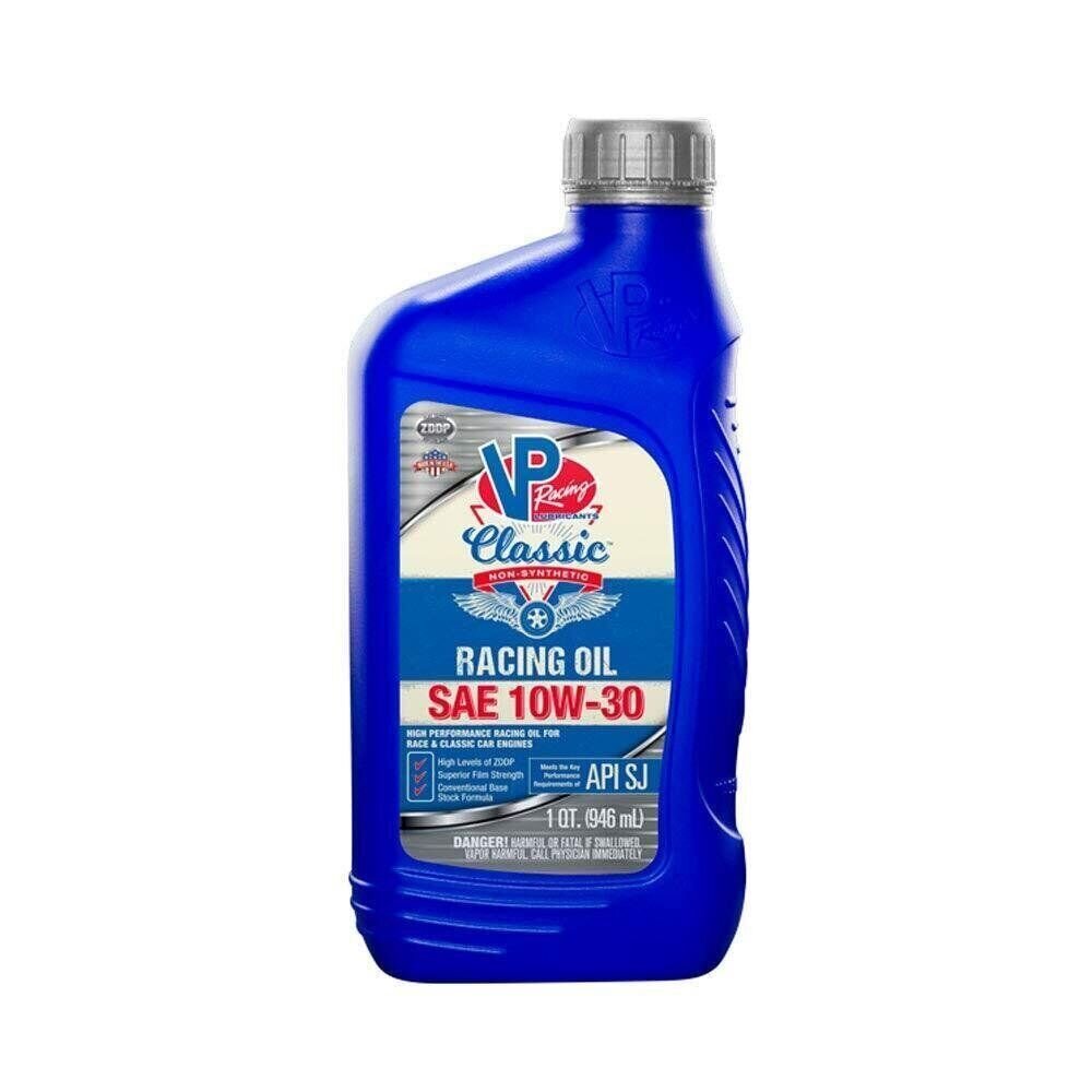 VP Racing Fuels 2678 Classic Non Synthetic Racing Oil, Quart Bottle SAE 10W-30