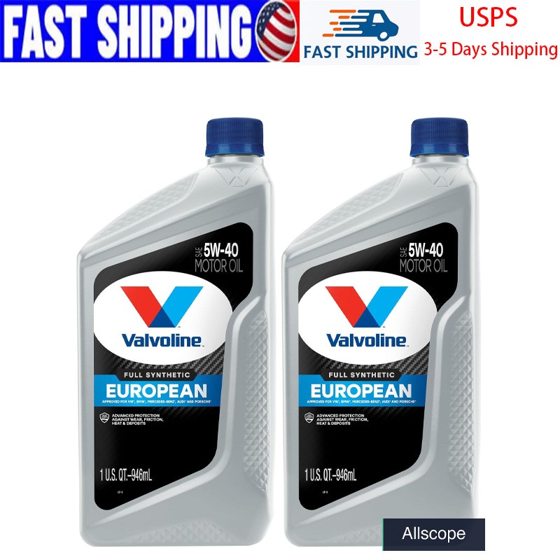 Valvoline 5w‑40 Full Synthetic Engine Oil, European Vehicle Formula 1qt 2‑pack