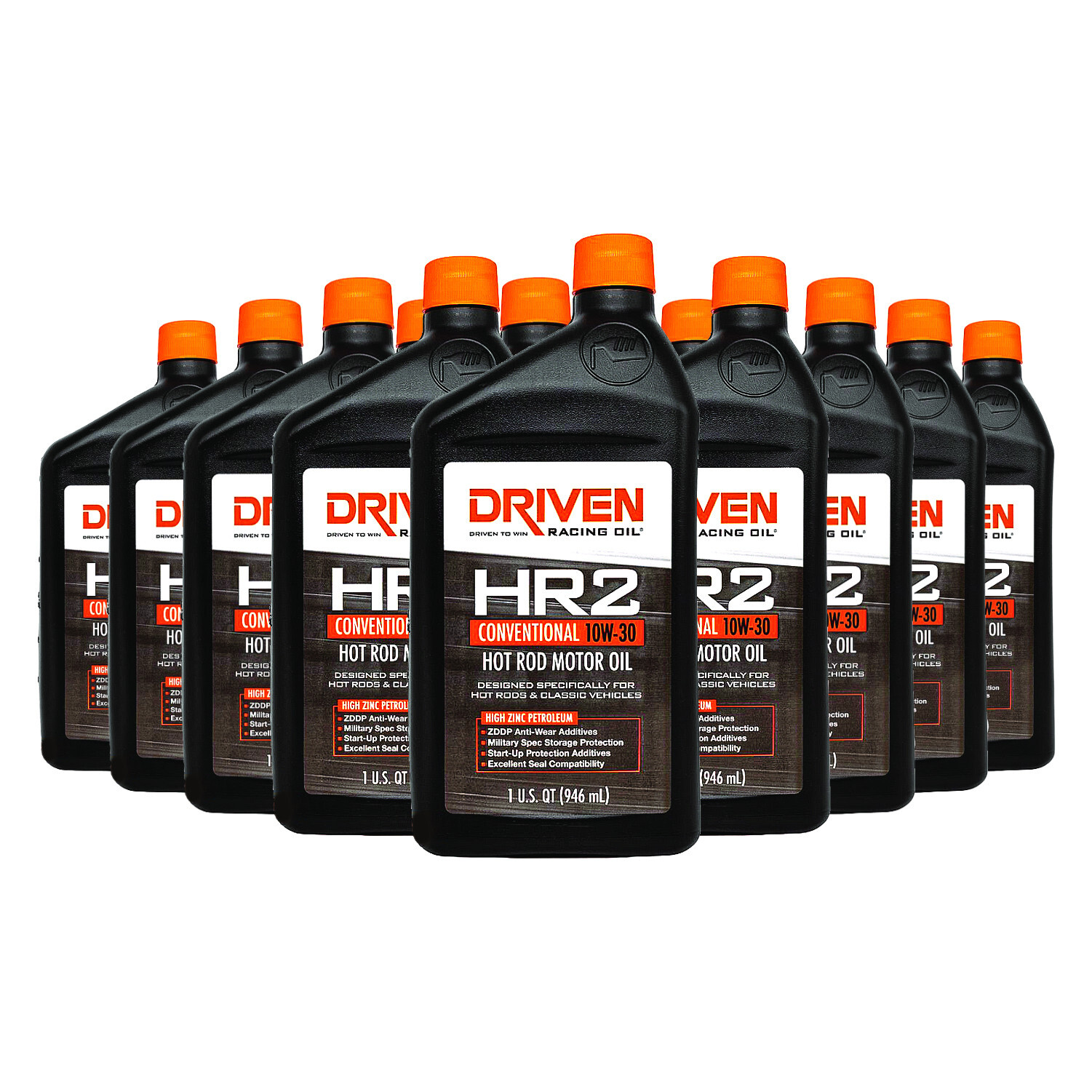 Driven Motor Oil – HR2 Hot Rod Oil – High Zinc – 10W30 – Conventional – 12qt
