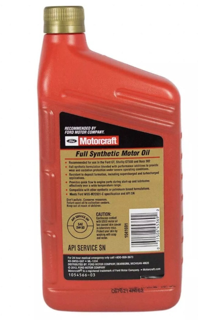 10 Quarts Motor Oil OEM FORD MOTORCRAFT Full Synthetic SAE 5W-50