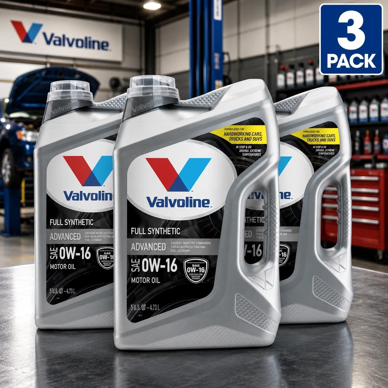 VALVOLINE 878399 Advanced Protection Full Synthetic SAE 0W-16; Easy Pour 5 Quart