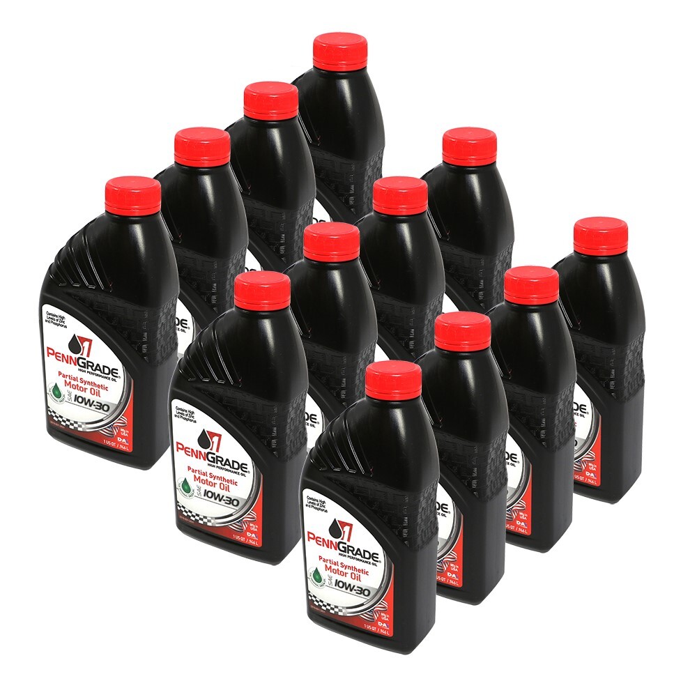 Penn Grade Brad Penn 10W30 Partial Synthetic High Performance Motor Oil 12 Quart