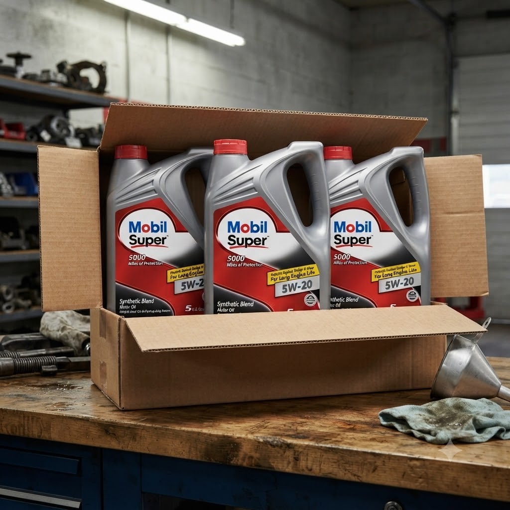 3 PACK-MOBIL 124408 Super 5W-20; Mobil Super; Synthetic Blend; SAE 5W-20 5 Quart