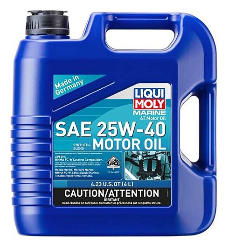 LIQUI MOLY Marine 4T Motor Oil 25W40 – Powersports Engine Lubricant – CASE OF 4