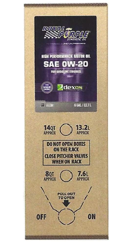 Royal Purple 60020 Multi-Grade Motor Oil 0W20 Sae 6 Gal Box Dexos