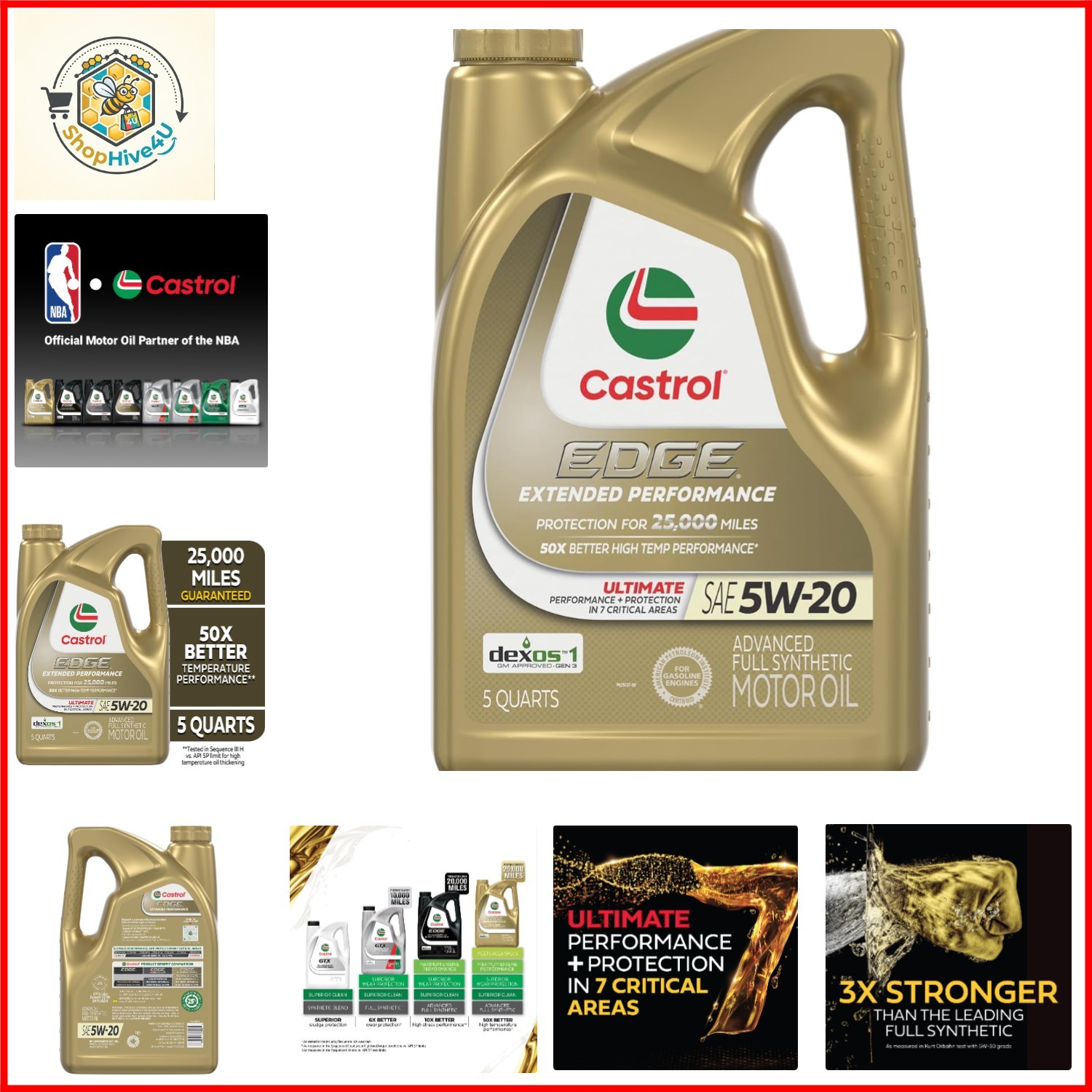 EDGE Extended Performance 5W-20 Advanced Full Syn Motor Oil 5 Qt