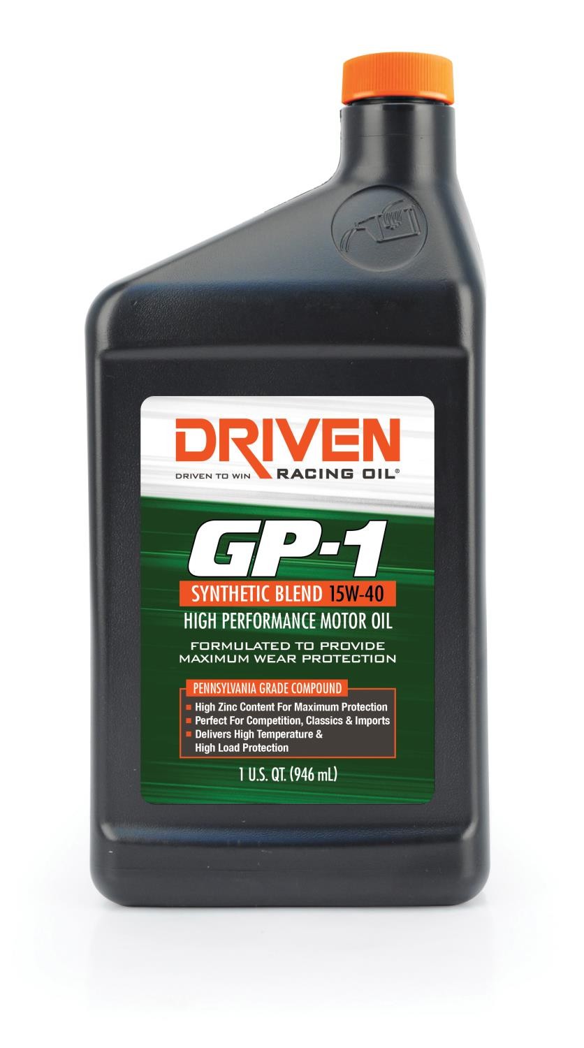 Driven Racing Oil 19406 GP-1 Synthetic Blend High-Performance Oil 15W-40 1 Quart