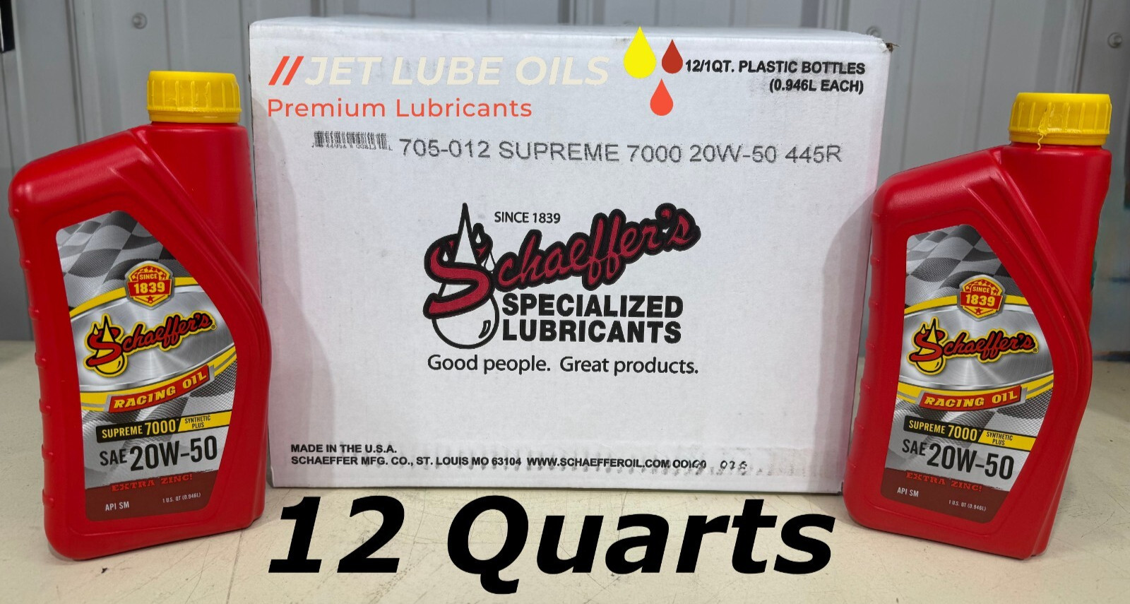 Schaeffer’s 705 20w-50 Supreme 7000 Synthetic Plus Racing Oil 12 Quarts