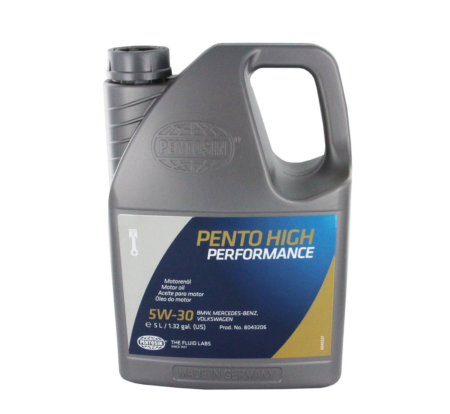 PENTOSIN 8043206 High Performance; Full Synthetic; SAE 5W-30; 5 Liters; For Stan