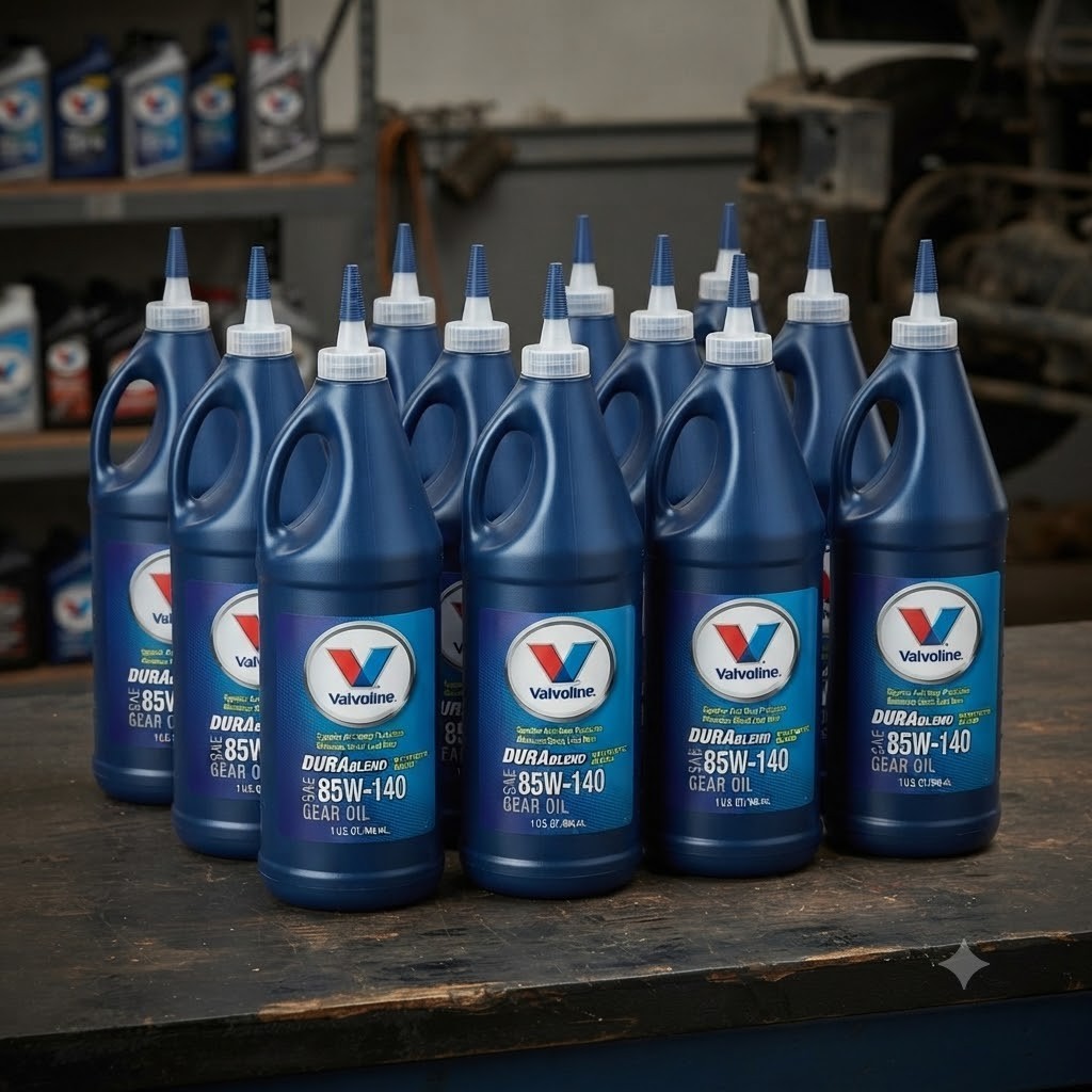 12 pack- VALVOLINE VV281 DuraBlend Synthetic Blend SAE 85W-140 Gear Oil; 1 QT.
