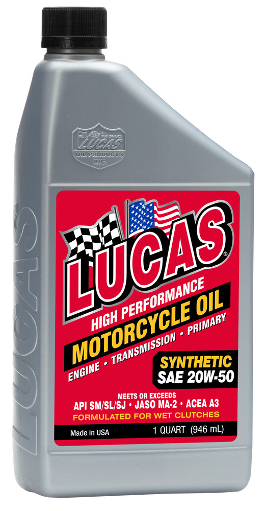 LUCAS 20W-50 Full-Synthetic High Performance 4T 4-Stroke Engine Motor Oil 1QT