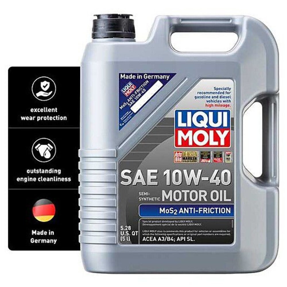 Liqui Moly Motor Oil Synthetic MoS2 Antifric­tion SAE 10W-40 Blend Gasoline and