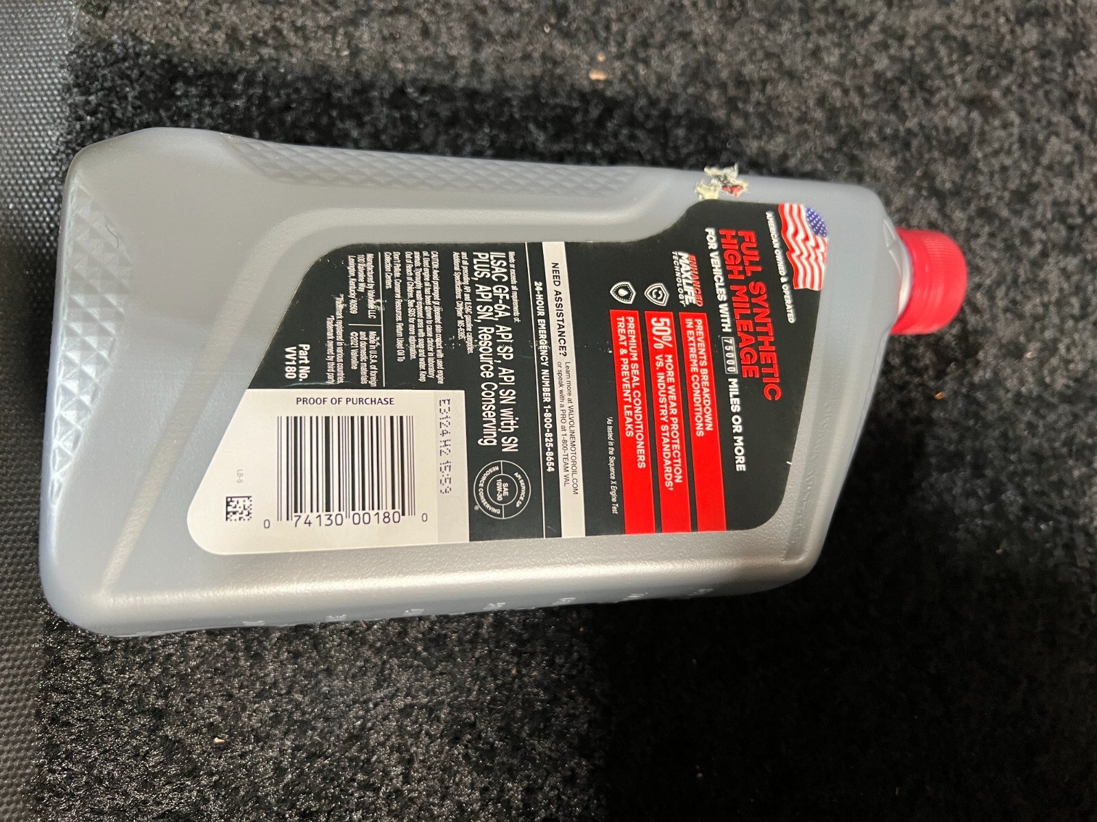 (QTY 6) Valvoline Full Synthetic High Mileage with MaxLife Technology SAE 10W-30