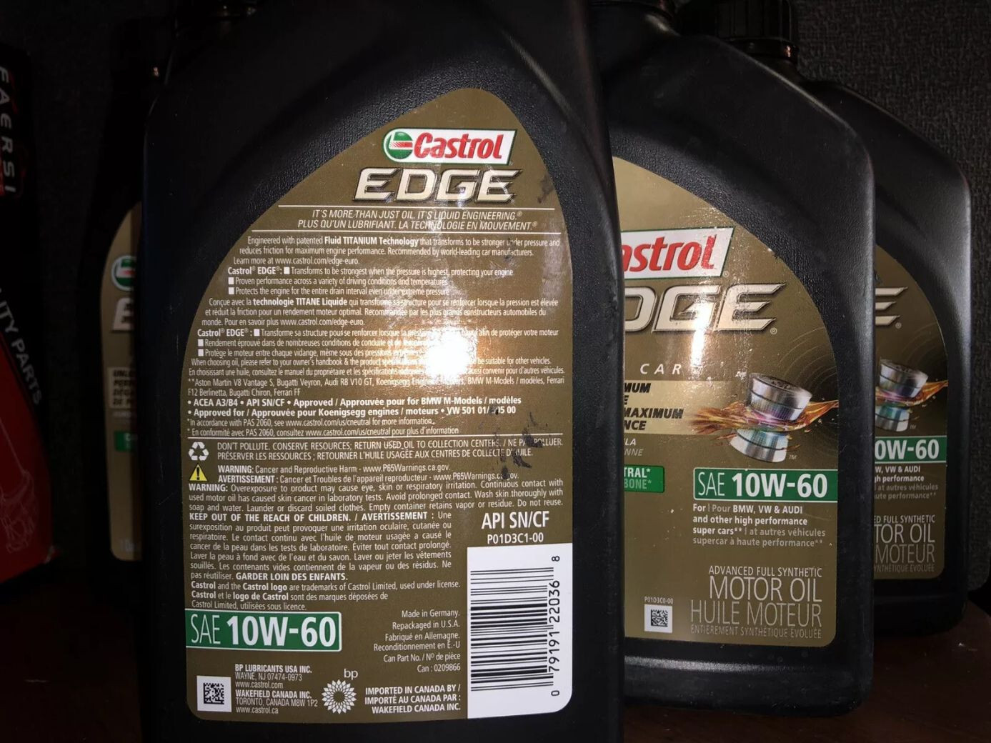 9 Quart CASTROL EDGE EURO CAR 10w60 Engine Motor Oil For BMW M3 M5 M6 Z3M Z4M Z8
