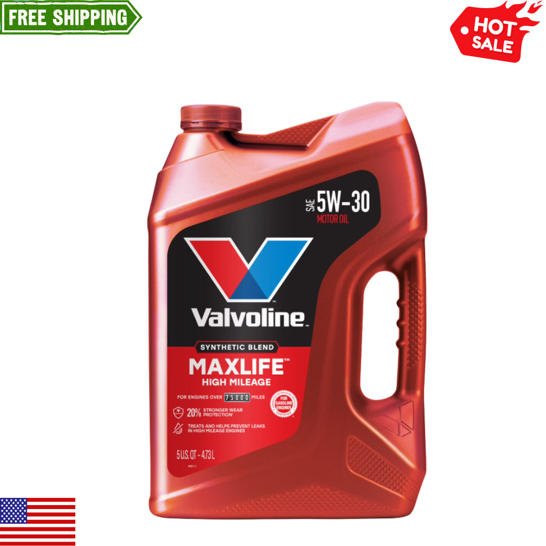 FreeShip-Valvoline MaxLife High Mileage 5W-30 Synthetic Blend Motor Oil 5 Quart